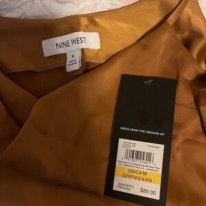 nine west gold midi dress